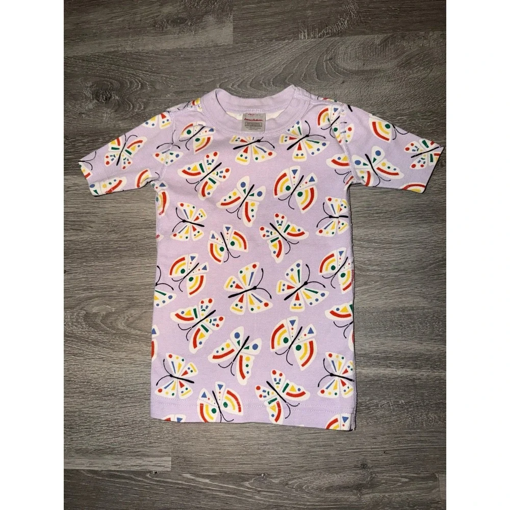 Hanna Andersson Purple Butterfly Short Sleeve Shirt